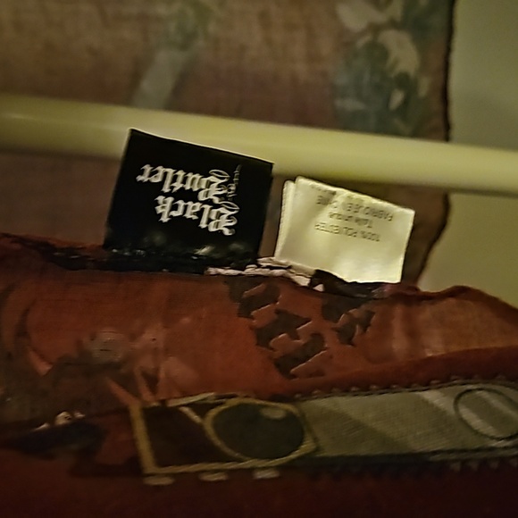 Black Butler scarf semi-sheer multi-purpose maroon black graphic design black i2 - Picture 8 of 8